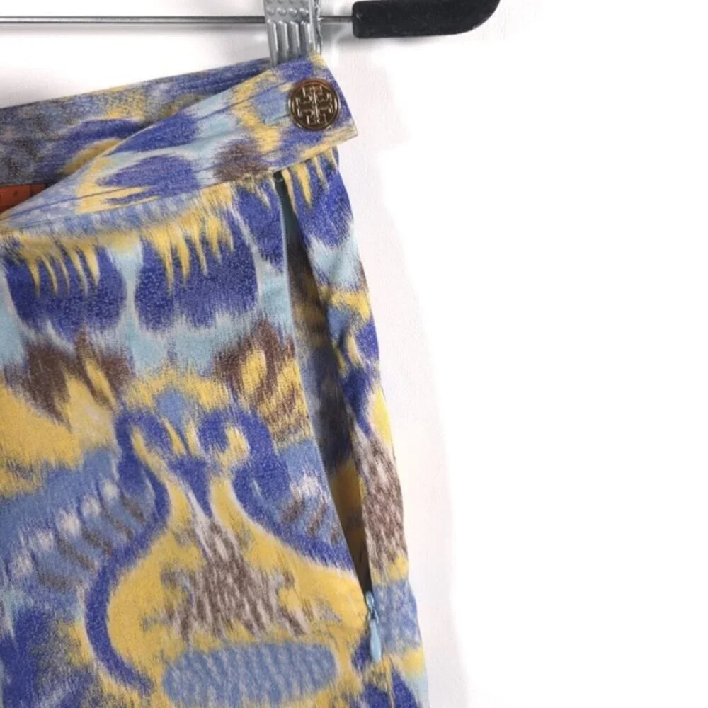 TORY BURCH‎ SILK Blend Pleated Skirt A-Line Abstract Print Size 8
